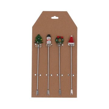 Metal Glass Christmas fork 4 pack - Daisy Park