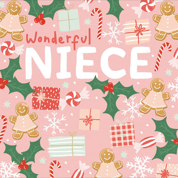 Wonderful Niece Christmas card - Daisy Park