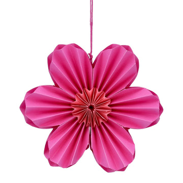 Hot Pink six petal medium paper flower decoration - Daisy Park