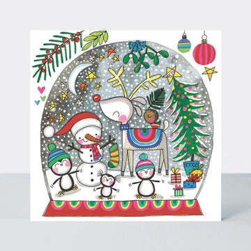 Reindeer snow globe Jigsaw card - Daisy Park