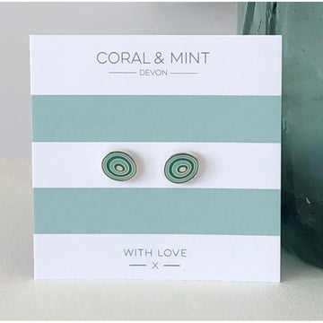 Mint swirl enamel studs - Daisy Park