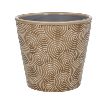 Sand Spiral Ceramic Pot Cover - large - Daisy Park