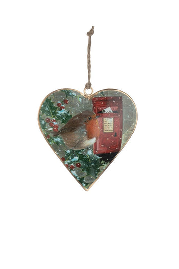 Heart with Robin and postbox decoration - Daisy Park