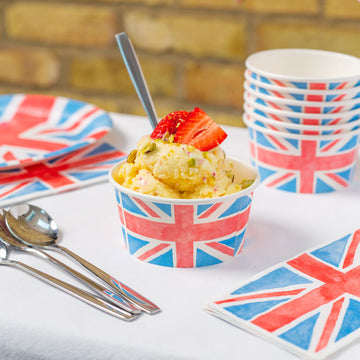 Best of British Union flag paper ice cream cups x 8 - Daisy Park