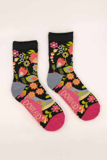 Scandinavian flora Ankle Socks - Daisy Park